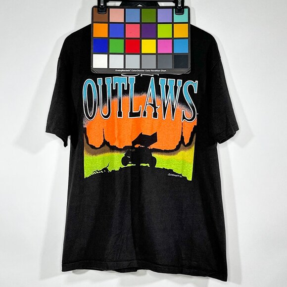 VTG World Of Outlaws Life In The‎ Fast Lane Single Stitch 1991/1992 T Shirt Sz L - Picture 15 of 15